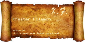 Kreiter Filemon névjegykártya